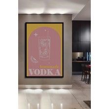 Teona Ahşap Çerçeve Görünümlü Limonata Vodka Retro Ahşap Mdf Dekoratif Ev Duvar Tablo Dikdörtgen Ev Duvar Tablo