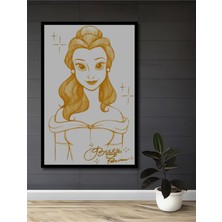 Teona Ahşap Çerçeve Görünümlü Güzel ve Çirkin Belle Ahşap Mdf Dekoratif Ev Duvar Tablo Dikdörtgen Ev Duvar Tablo