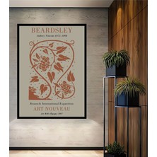 Teona Ahşap Çerçeve Görünümlü Beardsley Art Nouveau Ahşap Mdf Dekoratif Ev Duvar Tablo Dikdörtgen Ev Duvar Tablo