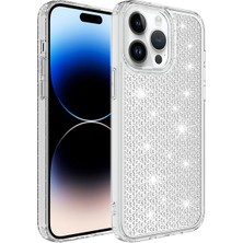 iPhone 14 Pro Max Uyumlu Airbagli Parlak Tasarımlı Aden Snow Kapak-Renksiz