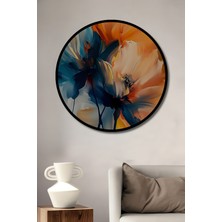 Teona Ahşap Çerçeve Görünümlü Renklerin Dansı Dekoratif Ahşap Mdf Ev Duvar Tablo Yuvarlak Ev Duvar Tablo