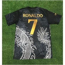 Feel Style Cristiano Ronaldo 2023/24 Yeni Sezon Dragon Desenli Özel Konsept Forması (Black)