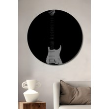 Teona Ahşap Elektro Gitar Dekoratif Ahşap Mdf Ev/işyeri Duvar Tablo Yuvarlak Ev/işyeri Duvar Tablo