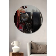 Teona Ahşap Klasik Araba Tutkusu Dekoratif Ahşap Mdf Ev/işyeri Duvar Tablo Yuvarlak Ev/işyeri Duvar Tablo