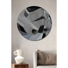 Teona Ahşap Star Wars Stormtrooper Ahşap Mdf Dekoratif Ev/işyeri Duvar Tablo Yuvarlak Ev/işyeri Duvar Tablo