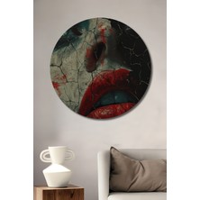 Teona Ahşap Çatlak Yüz Portresi Dekoratif Ahşap Mdf Ev/işyeri Duvar Tablo Yuvarlak Ev/işyeri Duvar Tablo