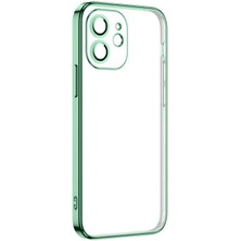 iPhone 12 Uyumlu Aden Krep Kapak-Açık Yeşil