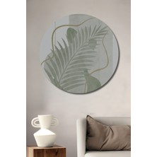 Teona Ahşap Tropikal Yaprak Soyut Sanat Dekoratif Ahşap Mdf Işyeri Duvar Tablo Yuvarlak Işyeri Duvar Tablo