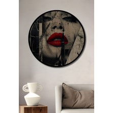 Teona Ahşap Çerçeve Görünümlü Kırık Ayna Sanatı Dekoratif Ahşap Mdf Ev Duvar Tablo Yuvarlak Ev Duvar Tablo