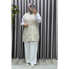 Elmas Tesettür Kadın Giyim Büyük Beden Inci Detay Kapitone Yelek