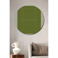 Teona Ahşap Wimbledon Tenis Kortu Ahşap Mdf Dekoratif Ev/işyeri Duvar Tablo Yuvarlak Ev/işyeri Duvar Tablo