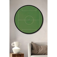 Teona Ahşap Çerçeve Görünümlü Futbol Sahası Ahşap Mdf Dekoratif Ev Duvar Tablo Yuvarlak Ev Duvar Tablo
