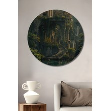 Teona Ahşap Rüya Sarayı Dekoratif Ahşap Mdf Ev/işyeri Duvar Tablo Yuvarlak Ev/işyeri Duvar Tablo