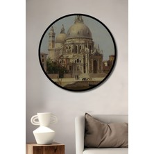 Teona Ahşap Çerçeve Görünümlü Venedik Ahşap Mdf Dekoratif Ev/işyeri Duvar Tablo Yuvarlak Ev/işyeri Duvar Tablo