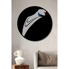 Teona Ahşap Çerçeve Görünümlü Zarif Kadın Silüeti Ahşap Mdf Dekoratif Ev Duvar Tablo Yuvarlak Ev Duvar Tablo