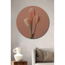 Teona Ahşap Pastel Zarafet Dekoratif Ahşap Mdf Ev/işyeri Duvar Tablo Yuvarlak Ev/işyeri Duvar Tablo