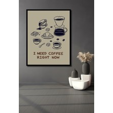 Teona Ahşap Çerçeve Görünümlü Kahve Aşkına Dekoratif Ahşap Mdf Ev Duvar Tablo Dikdörtgen Ev Duvar Tablo