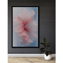 Teona Ahşap Çerçeve Görünümlü Zarif Pembe Çiçek Dekoratif Ahşap Mdf Ev Duvar Tablo Dikdörtgen Ev Duvar Tablo