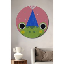 Teona Ahşap Sevimli Kurbağa Parti Dekoratif Ahşap Mdf Ev/işyeri Duvar Tablo Yuvarlak Ev/işyeri Duvar Tablo