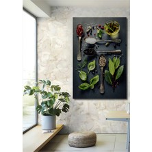 Teona Ahşap Baharatlar ve Bitkilerin Ahşap Mdf Dekoratif Tablosu Dikdörtgen Tablo