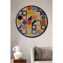 Teona Ahşap Çerçeve Görünümlü Bauhaus Soyut Sanat Dekoratif Ahşap Mdf Ev Duvar Tablo Yuvarlak Ev Duvar Tablo