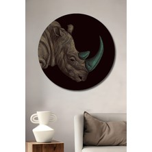 Teona Ahşap Soyut Dekoratif Ahşap Mdf Ev/işyeri Duvar Tablo Güçlü Gergedan Yuvarlak Ev/işyeri Duvar Tablo