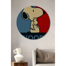 Teona Ahşap Snoopy Minimalist Dekoratif Ahşap Mdf Ev/işyeri Duvar Tablo Yuvarlak Ev/işyeri Duvar Tablo