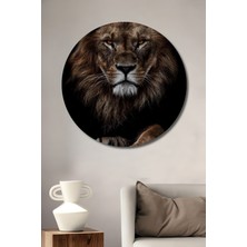 Teona Ahşap Asil Aslan Dekoratif Ahşap Mdf Ev/işyeri Duvar Tablo Yuvarlak Ev/işyeri Duvar Tablo