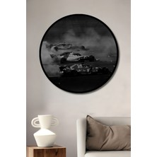 Teona Ahşap Çerçeve Görünümlü Hız Tutkusu Dekoratif Ahşap Mdf Işyeri Duvar Tablo Yuvarlak Işyeri Duvar Tablo