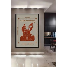 Teona Ahşap Çerçeve Görünümlü Lando Norris Dekoratif Ahşap Mdf Ev Duvar Tablo Dikdörtgen Ev Duvar Tablo