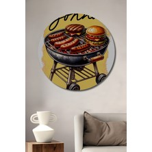 Teona Ahşap Grillers Gonna Grill Ahşap Mdf Dekoratif Ev/işyeri Duvar Tablo Yuvarlak Ev/işyeri Duvar Tablo
