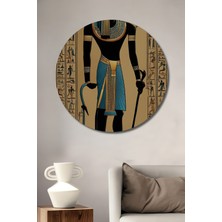 Teona Ahşap Mısır Tanrısı Anubis Ahşap Mdf Dekoratif Ev/işyeri Duvar Tablo Yuvarlak Ev/işyeri Duvar Tablo