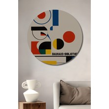 Teona Ahşap Bauhaus Soyut Sanat Baskılı Ahşap Mdf Dekoratif Işyeri Duvar Tablo Yuvarlak Işyeri Duvar Tablo