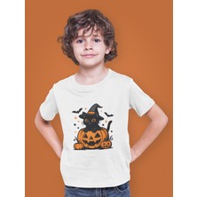 Bumeta Halloween Kedi Bal Kabağı Pumpkin Çocuk Tişört T-Shirt