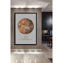 Teona Ahşap Çerçeve Görünümlü Kızıl Gezegen Mars Ahşap Mdf Dekoratif Ev Duvar Tablo Dikdörtgen Ev Duvar Tablo
