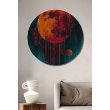 Teona Ahşap Kızıl Gezegenin Gizemi Dekoratif Ahşap Mdf Ev/işyeri Duvar Tablo Yuvarlak Ev/işyeri Duvar Tablo