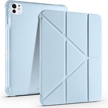 Tekno Grup iPad Pro 11 2025 M5 Kılıf Zore Tri Folding Kalem Bölmeli Standlı Kılıf - Mavi