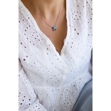 By Barun Yonca Gümüş Kolye Mineli 925 Ayar Kolye