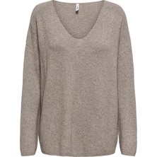 Only Onlibi Ls Rib Loose V-Neck cc Knt Kadın Kazak 15351121