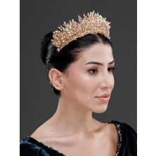 Magic Tiara Kristal Detaylı Işıltılı Gelin, Kutlama Tacı – Zarif Taşlı Düğün, Nişan ve Kına Saç Aksesuarı