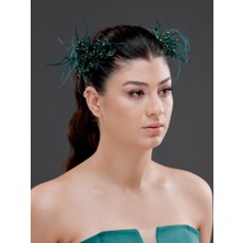 Magic Tiara Inci ve Tüy Detaylı Gelin, Nişan ve Özel Davet Saç Aksesuarı (2'li paket)