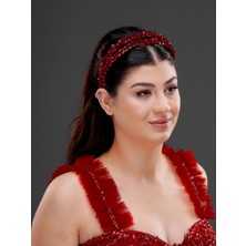 Magic Tiara Işıltılı Taş Detaylı Çift Sıra Şık Taç – Gelin, Nişan, Özel Gün ve Davet Saç Aksesuarı