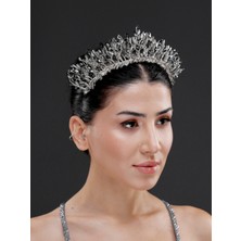 Magic Tiara Taş Detaylı Kristal Prenses Taç – Işıltılı Gelin, Nişan ve Özel Davet Saç Aksesuarı