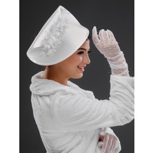 Magic Tiara Çiçek ve Boncuk Detaylı Zarif Kadın Davet Kepi – Özel Gün, Nikah ve Nişan Şapkası