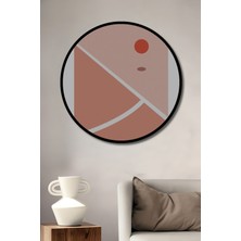 Teona Ahşap Çerçeve Görünümlü Soyut Sanat Dekoratif Ahşap Mdf Işyeri Duvar Tablo Yuvarlak Işyeri Duvar Tablo