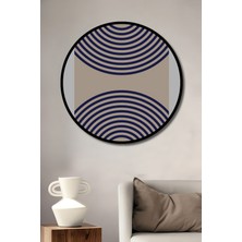 Teona Ahşap Çerçeve Görünümlü Soyut Daireler Dekoratif Ahşap Mdf Ev Duvar Tablo Yuvarlak Ev Duvar Tablo