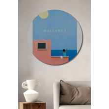 Teona Ahşap Mallorca Manzarası Dekoratif Ahşap Mdf Ev/işyeri Duvar Tablo Yuvarlak Ev/işyeri Duvar Tablo