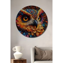 Teona Ahşap Gökkuşağı Tüyleri Dekoratif Ahşap Mdf Ev/işyeri Duvar Tablo Yuvarlak Ev/işyeri Duvar Tablo