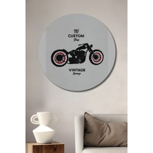 Teona Ahşap Vintage Motosiklet Ahşap Mdf Dekoratif Ev/işyeri Duvar Tablo Yuvarlak Ev/işyeri Duvar Tablo