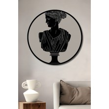 Teona Ahşap Çerçeve Görünümlü Antik Yunan Tanrıçası Dekoratif Ahşap Mdf Ev Duvar Tablo Yuvarlak Ev Duvar Tablo